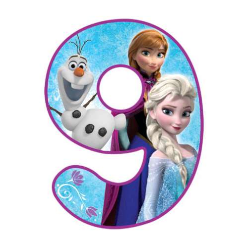 Frozen Number 9 Edible Icing Image - Click Image to Close